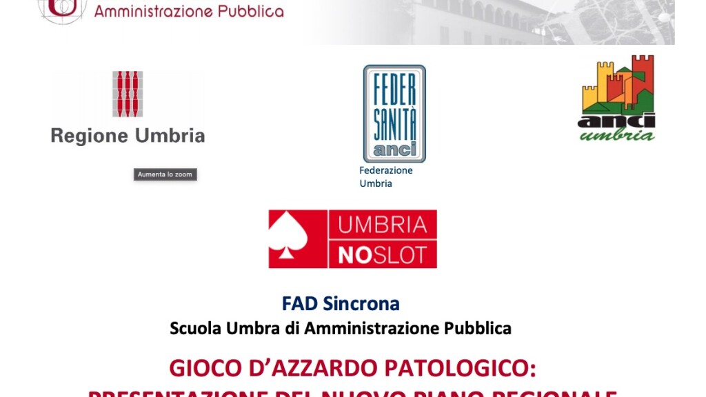 Gioco d’azzardo patologico: presentazione del nuovo piano regionale - Asl Umbria 2 - Gioco d’azzardo patologico